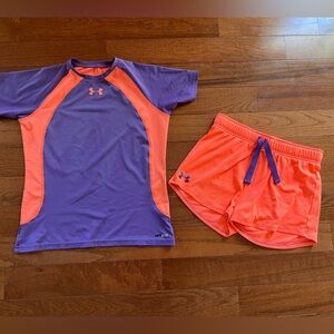 Youth Under Armour Hear Gear Outfit Size XL Top L Bottom